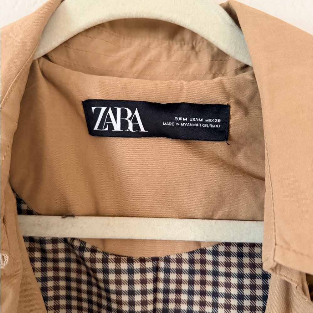 Zara Women's Classic Camel Trench Coat - Picture 3 of 4